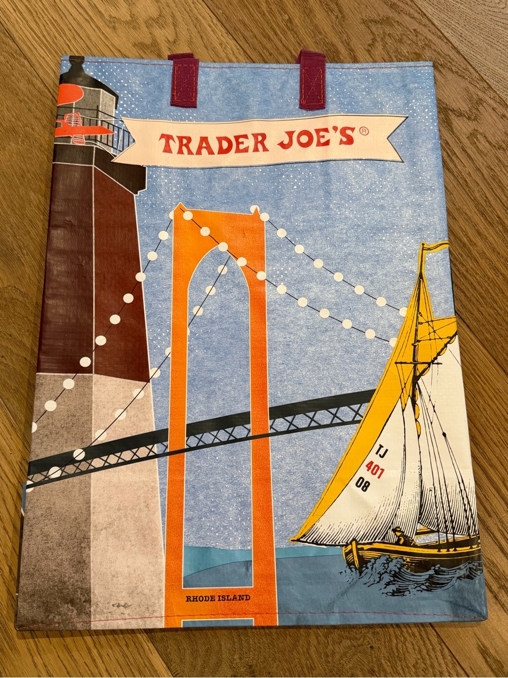 Trader Joe's Blue Rhode Island Reusable Tote Bag